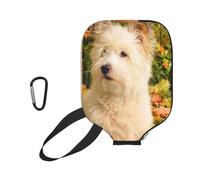 Pickleball Paddle Covers, Westie Autumn West Highland White Terrier Dogs | Scratch Resistant Thickened Fabric Outer Mesh Pocket Padel Racket Protector Storage Case for Sport Travel Match Indoor Courts