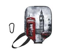 Pickleball Paddle Covers with Zipper, London Red Phone Box Art | Raunew Neoprene Racket Sleeve with Zipper, 11.6 X 8.7 Inches Lightweight Protective Paddle Case for Most Pickleball Paddles