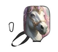 Pickleball Paddle Covers with Zipper, Unicorn Pink Floral Watercolor | Raunew Neoprene Racket Sleeve with Zipper, 11.6 x 8.7 Inches Lightweight Protective Paddle Case for Most Pickleball Paddles
