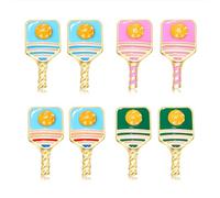 Pickleball Paddle Earrings Enamel Pickle Ball Racket Stud Earring Set Cute Sports Pickleball Jewelry Gift for Women, Metal, alloy