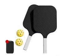 Pickleball Paddle Trainer Featuring Soft Rubber Grip, Vibration Damping, Expanded Sweet Zone for Beginners(2racket+2ball+bag)