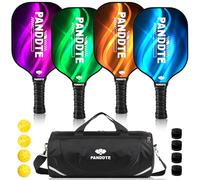 Pickleball Paddles, Graphite Pickleball Paddle Set of 4, Pickleball Set with 4 Pickleball Balls, 4 Replacement Grip,and Bag, Pickleball Rackets for Beginners & Pros
