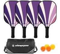Pickleball Paddles|Pickleball Set of 4| Graphite & Fiberglass Pickle ball paddle| includes 2 indoor balls/2 outdoor balls & a Carry bag| |Lightweight Pickle ball Racket Sets for Beginners