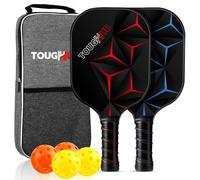 Pickleball Paddles Set - Fiberglass Lightweight Pickle Ball Rackets with 4 Balls and Carrybags, Non-Slip Grip Paddleball Set with Polypropylene Honeycomb Core for Beginners & Professionals (Pack of 2)