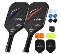 Pickleball Paddles Set of 2,Carbon Pickleball Paddle Set Pro,3K Raw Carbon Fiber Surface with High Grit and Spin,T700SC Carbon Fiber Pickleball Rackets 16 MM,USAPA Approved,2 Covers (Set Black 2PCS)
