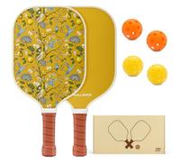 Pickleball Paddles Set of 2 Cute Pickle Ball Paddles,USAPA Approved Pickleball Set of 2 Rackets,Fiberglass Surface & 13MM PP Honeycomb Core,4 Indoor & Outdoor Balls,2 Bag and Gift Box for Women