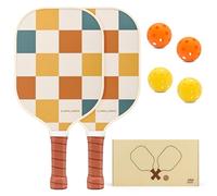 Pickleball Paddles Set of 2 Cute Pickle Ball Paddles,USAPA Approved Pickleball Set of 2 Rackets,Fiberglass Surface & 13MM PP Honeycomb Core,4 Indoor & Outdoor Balls,4 Bag and Gift Box for Women