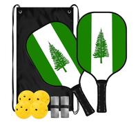 Pickleball Paddles Set of 2 Flag of New Caledonia | Pickle Ball for Men Women Beginner with 4 Pickleballs and 1 Carrying Case