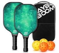 Pickleball Paddles Set of 2 or 4, USAPA Approved Pickleball Paddles Set with 4 Pickleball Balls and Pickleball Carry Bag, Fiberglass Pickle Ball Rackets 2 Pack Gifts for Beginners&Pros(Green 2)