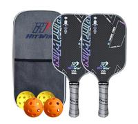 Pickleball Paddles Set of 2, USAPA Approved 3K-T700 Raw Carbon Fiber Pickleball Paddle, Lightweight Rackets with 4 Balls and 1 Carry Bag,Frosted High-Spin Surface,Pickle Ball Racket for Men and Women