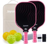 Pickleball Paddles Set of 2, USAPA Approved Carbon Fiber Pickleball Paddle Set with Indoor & Outdoor Balls, Lightweight Honeycomb Core Rackets for Men and Women, Spin Control, All Court Use