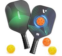 Pickleball Paddles Set of 2, USAPA Approved Fiberglass Pickle Ball Paddles with 4 Pickle Balls, Durable &Lightweight Racket for Beginners, Pros, Men, Women, Adults, Kids
