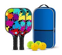 Pickleball Paddles Set of 2, USAPA Approved Pickleball Set, Fiberglass Lightweight Pickle Ball Rackets 2 Pack, 4 Pickleball Balls, 1 Pickleball Bag for Men, Women, Kids, Adults