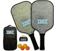 Pickleball Paddles Set of 2, USAPA Approved Pickleball Set, Fiberglass Paddle Bat Surface, Polypropylene Honeycomb Core Pickle Ball Rackets, 4 Balls, Carry Bag