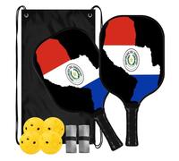 Pickleball Paddles Set of 2 Zimbabwe National Pride Flag | Aesthetic Pickle Ball Set for Men, Women, Beginners & Intermediate with Carrying Bag