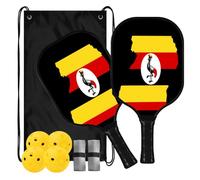 Pickleball Paddles Set of 2 Zimbabwe National Pride Flag | Aesthetic Pickle Ball Set for Men, Women, Beginners & Intermediate with Carrying Bag