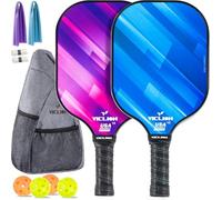 Pickleball Paddles, USAPA Approved Carbon Fiber Pickleball Paddles Set of 2 Includes 4 Pickleballs & 1 Bag, Lightweight Pickle Ball Rackets 2 Pack for Beginners