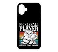 Pickleball Player Cat Mom Chaos Manager Humor Case for iPhone 16 Plus