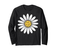 Pickleball Player Daisy Retro Flower Vibes Long Sleeve T-Shirt