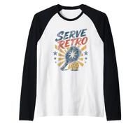 Pickleball Player Retro Style Faded Look Raglan Baseball Tee