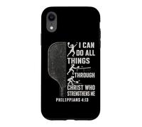 Pickleball Player Women I Can Do All Things Through Christ Case for iPhone XR
