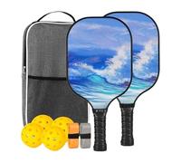 Pickleball Racket | Pickleball Racket Set, Fibreglass Ergonomic Lightweight Sports Accessories for Athletes Family Leisure Indoor Outdoor Use