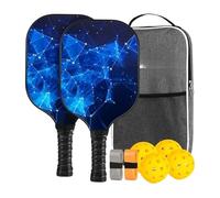 Pickleball Racket Set, Wooden Paddle Kit For Beginners, Family Pickleball Paddle Game, Lightweight Ergonomic Handle, Light Control Design, 7.8x15.67 Inches, For Training
