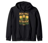 Pickleball & Retirement a Perfect Match Funny Paddle Player Zip Hoodie