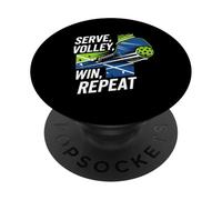 Pickleball Serve Volley Win Repeat Paddle Ball Player PopSockets Adhesive PopGrip