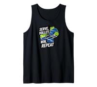 Pickleball Serve Volley Win Repeat Paddle Ball Player Tank Top
