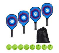 Pickleball Set 4 Paddles and 8 Balls Adult Game for Beginners & Advanced Players