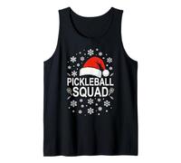 Pickleball Squad Christmas Santa Hat Snowflakes Tank Top