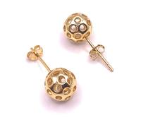 Pickleball Stud Earrings, Sterling Silver Gold Platted, No Gemstone