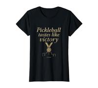 Pickleball Tastes Like Victory Gold Medal Graphic T-Shirt, Women, Black, Medium