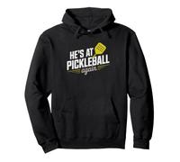 Pickleball Widow Wine Glass Husband Funny He's Humor Pullover Hoodie