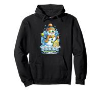Pickleball Winter Snowman Dinking Through Winter Paddle Pullover Hoodie