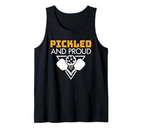 Pickled and Proud Pickleball Paddle Badge Design Tank Top