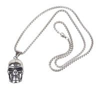 Pickled Moon Mens Cracked Skull Pendant & Chain Necklace