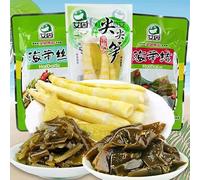 Pickled mountain pepper crispy bamboo shoots,hot and Spicy crunchy tender kelp knot,Ready-to-Eat seaweed slice nori silk,Spicy strips,instant kimchi vegetable,casual Snacks (Mixed Flavors,1000g)