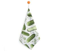 Pickled Rosemary Cucumbers Hand Towels Absorbent Microfiber Cleaning Cloths with Hanging Loop