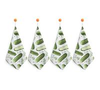 Pickled Rosemary Cucumbers Hand Towels Absorbent Microfiber Cleaning Cloths with Hanging Loop