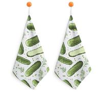 Pickled Rosemary Cucumbers Hand Towels Absorbent Microfiber Cleaning Cloths with Hanging Loop