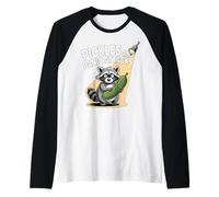 Pickles and Panic Attacks Mental Health Retro Raccoon Raglan Baseball Tee