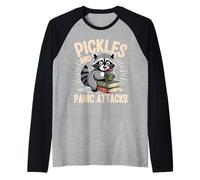 Pickles and Panic Attacks Mental Health Retro Raccoon Raglan Baseball Tee