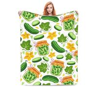 Pickles Blanket - Cozy Soft Flannel, Lightweight Warm for Kids & Adults, 60"x50" - Perfect for Sofa, Couch, Bed, Camping & Travel - Pickle Decor