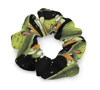 Pickles Cucumber Drinking Beer Women's Hair Ties Elastic Scrunchies Silk Like Scrunchy Accessories for Sleep