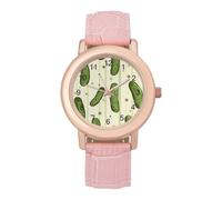 Pickles Cucumbers Stripes Dots Cute Watches for Women Fashion Paint Adjustable Wrist Watch Work Workout