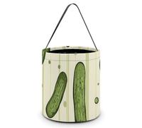 Pickles Cucumbers Stripes Dots Large Easter Basket Candy Bags Canva Tote Bag Portable Hallowee Bucket
