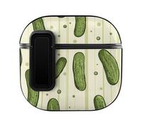 Pickles Cucumbers Stripes Dots Slim Compatible with Airpods 4 Case Protective Hard Cover Skin