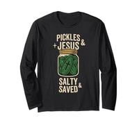 Pickles Jesus Salty And Saved Funny Christian Bible Long Sleeve T-Shirt